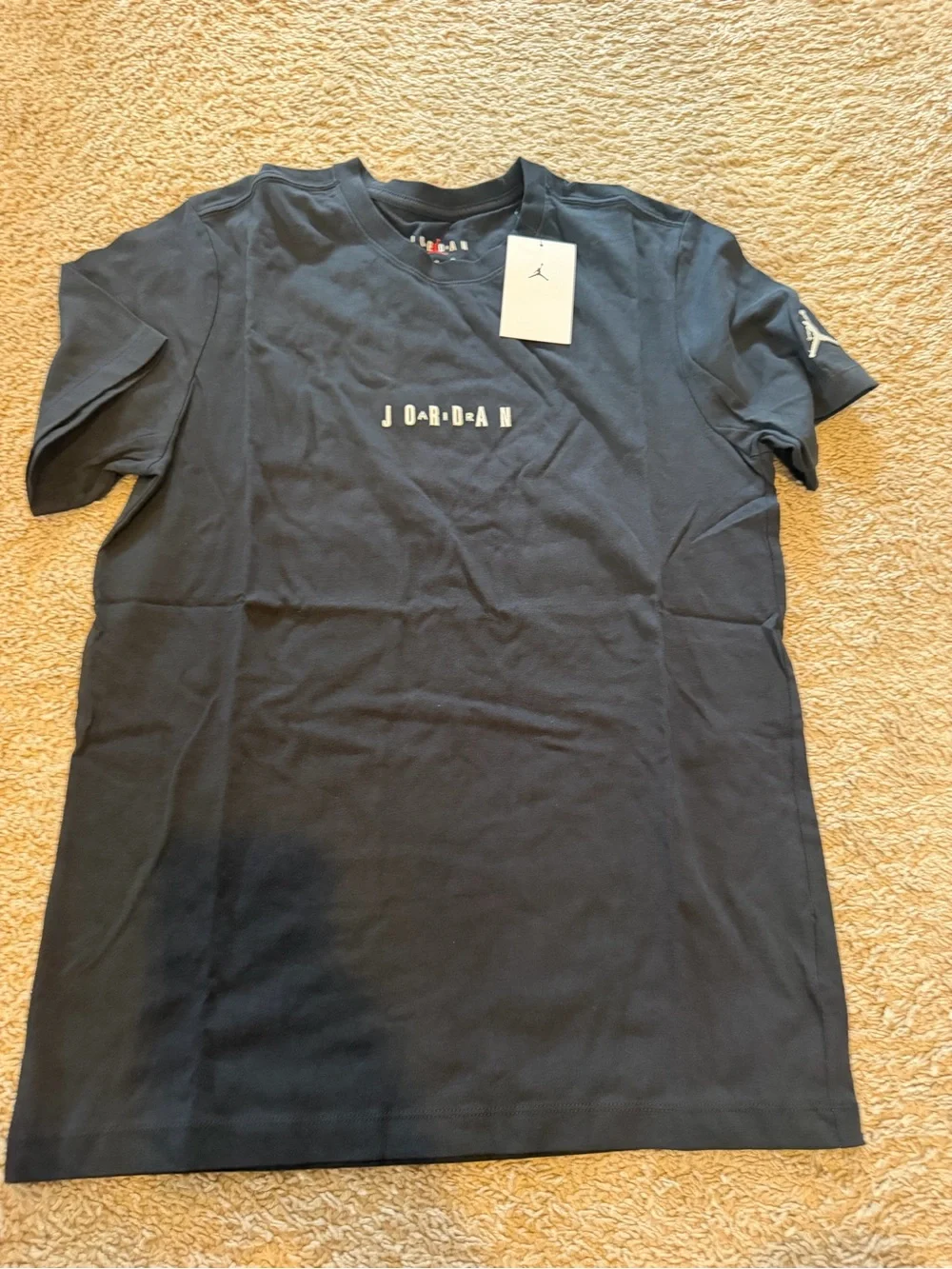 Jordan Black Short Sleeve Crew Tee with White Logo